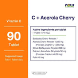 Now Foods C Plus Acerola Cherry 1000 mg.