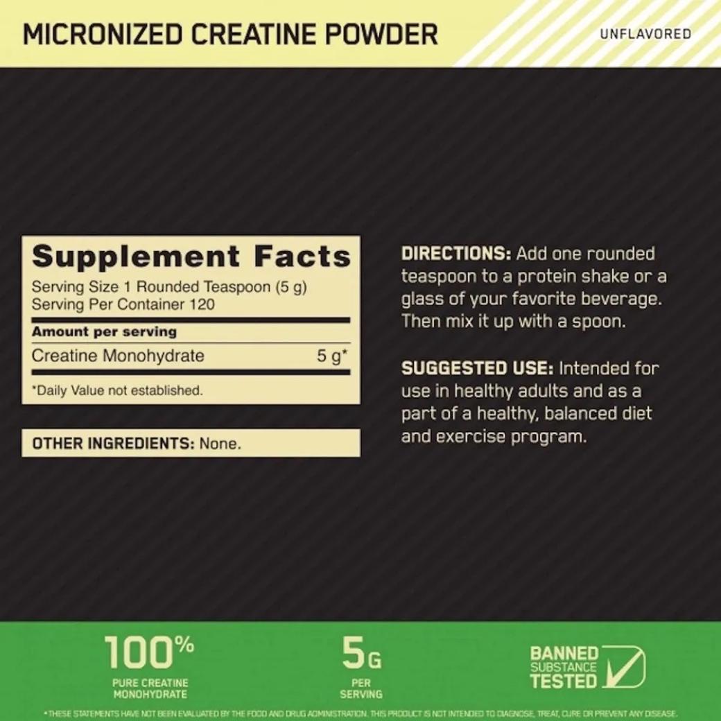 Optimum Nutrition Micronized Creatine Powder (600g)