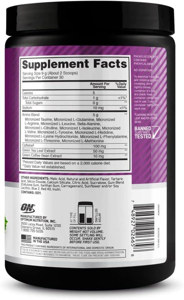 Optimum Nutrition Essential Amino Energy - Concord Grape (270g)