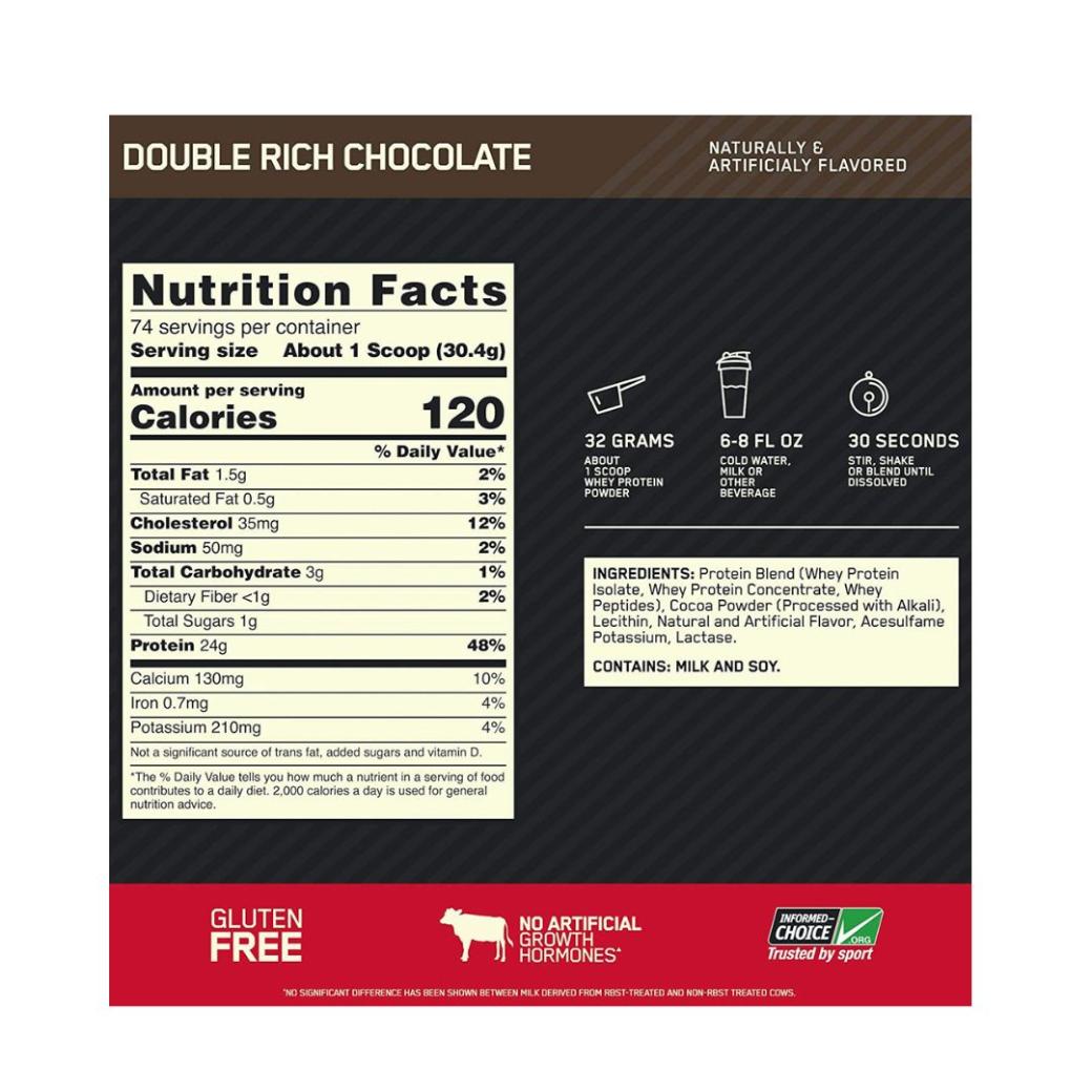 Optimum Nutrition Gold Standard Whey Protein (2.27kg / 5Lbs) - Rich Chocolate