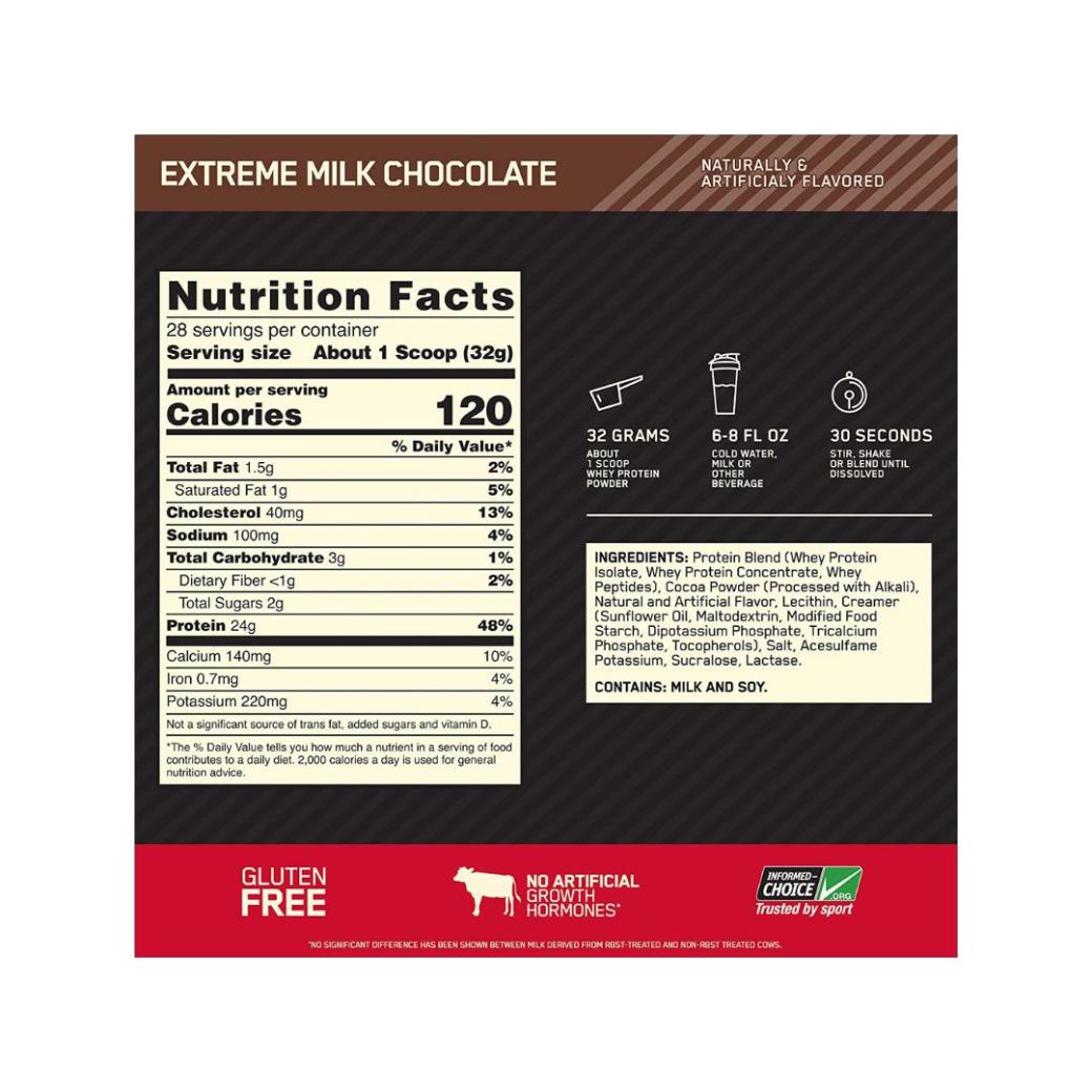 Optimum Nutrition Gold Standard (907g / 2 LB) - Extreme Milk Chocolate