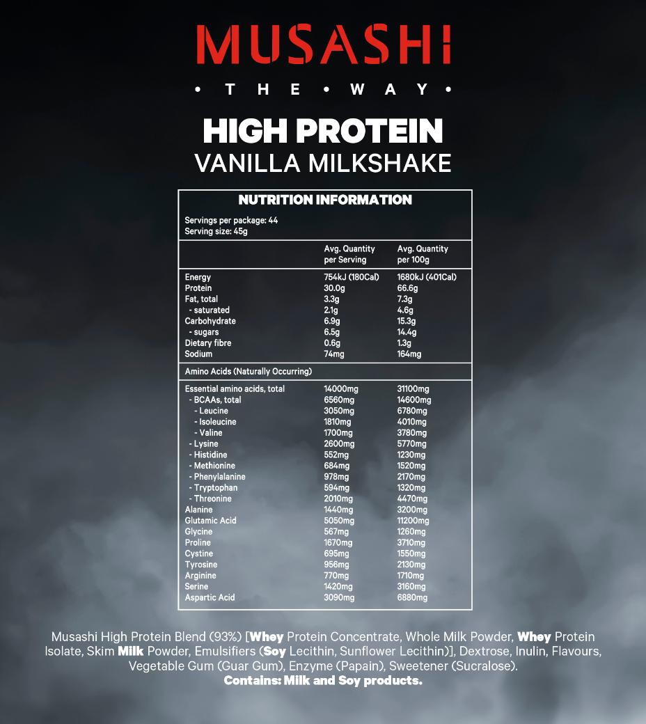 Musashi High Protein - Vanilla Milkshake