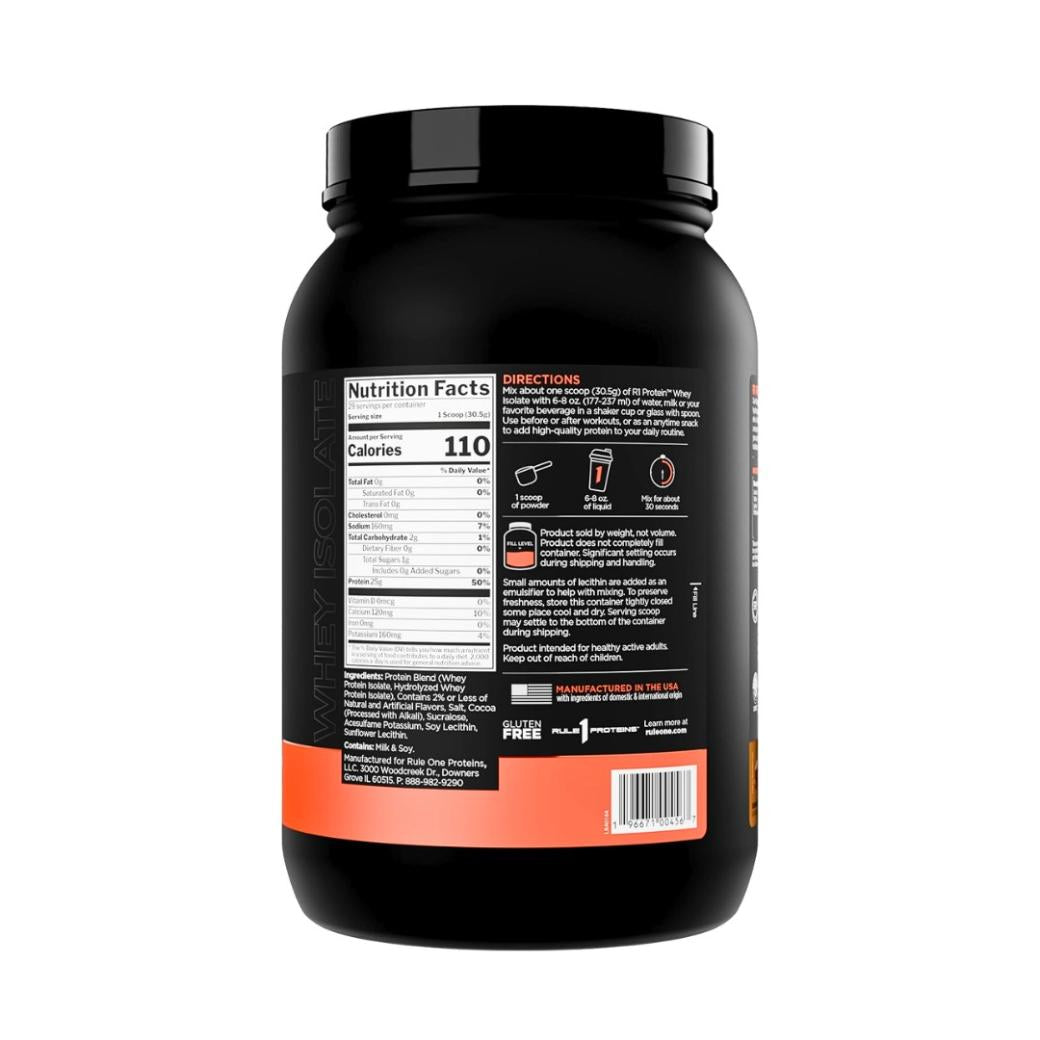RULE1 R1 Protein Whey Isolate - Salted Caramel (1.95 lb - 29 serving)