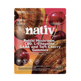 Nativ Reishi Mushroom, CBD, L-Theanine, GABA & Tart Cherry Gummies - Tart Cherry Flavor