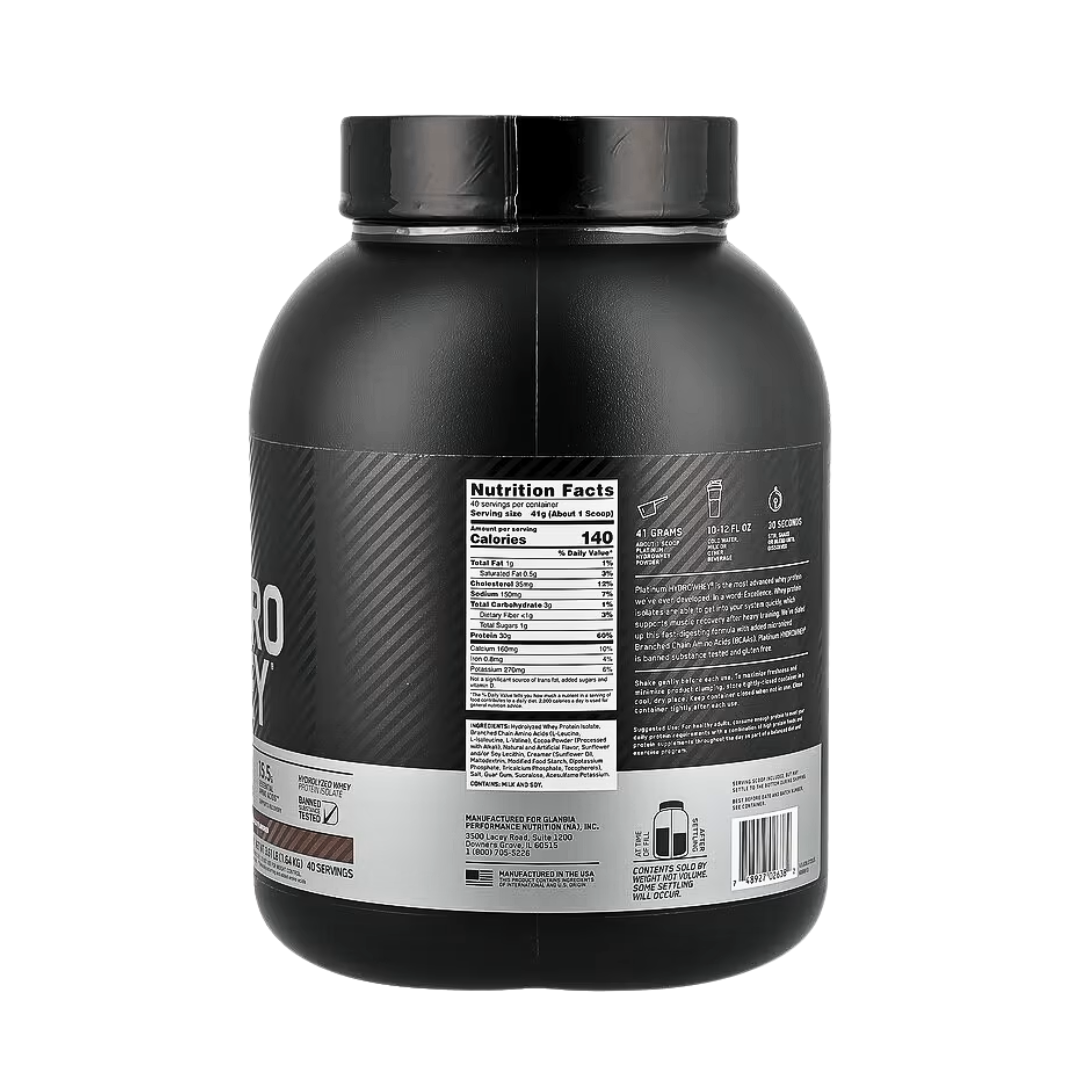 Optimum Nutrition Platinum Hydro Whey - Turbo Chocolate (3.61 lb / 40 serving)
